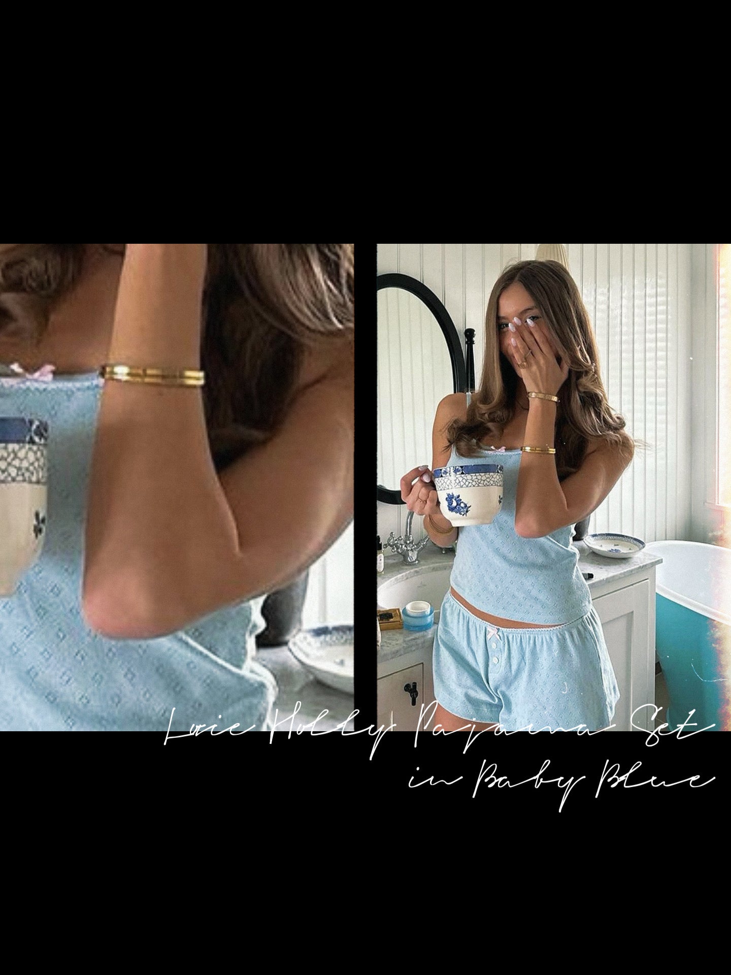 Holly Pajama Set - baby blue